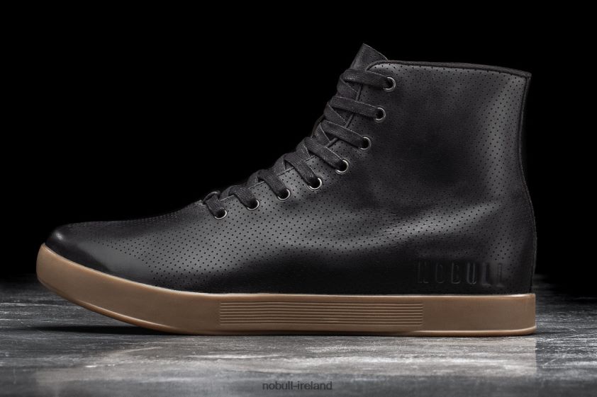 High-Top Black Dark Gum Leather Trainer Nobull Men BRX6B640