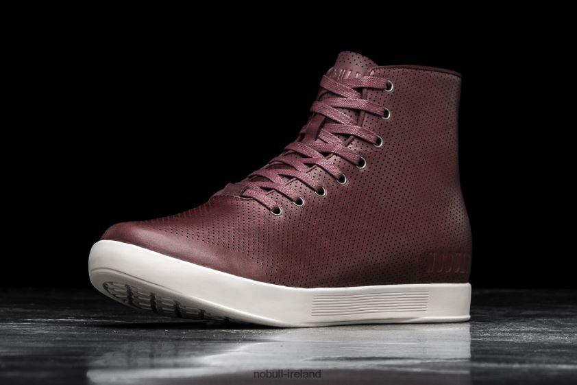 High-Top Burgundy Leather Trainer Nobull Men BRX6B619