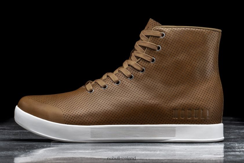 High-Top Chestnut Leather Trainer Nobull Men BRX6B677