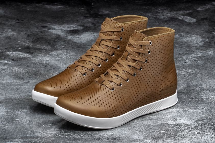 High-Top Chestnut Leather Trainer Nobull Men BRX6B677