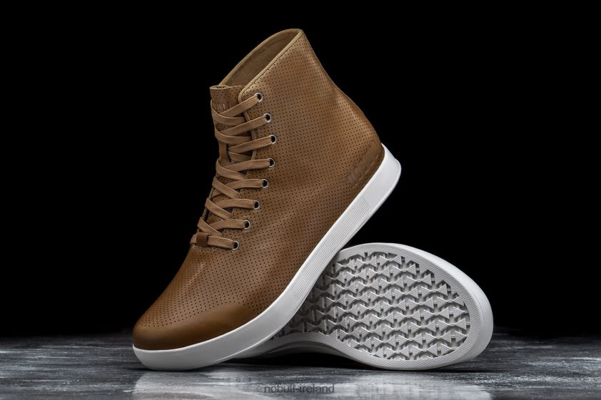 High-Top Chestnut Leather Trainer Nobull Men BRX6B677