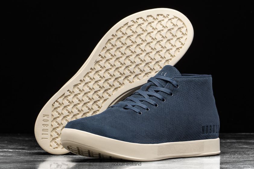 Navy Ivory Suede Mid Trainer Nobull Men BRX6B645