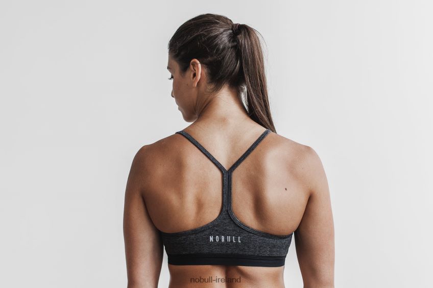 NOBULL N68P2P1853V-Neck Sports Bra (Matte) Charcoal