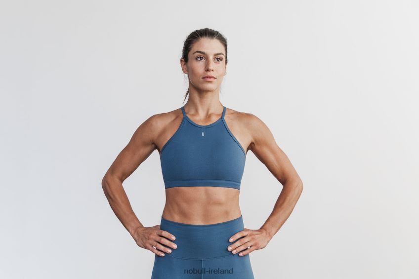 NOBULL N68P2P1874Halter Sports Bra (Matte) Coastal