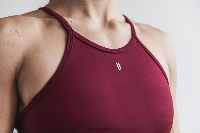 NOBULL N68P2P1877Halter Sports Bra (Matte) Cabernet