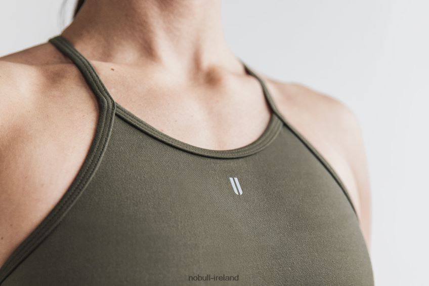 NOBULL N68P2P1880Halter Sports Bra (Matte) Army