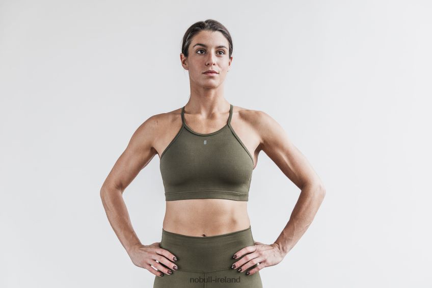 NOBULL N68P2P1880Halter Sports Bra (Matte) Army