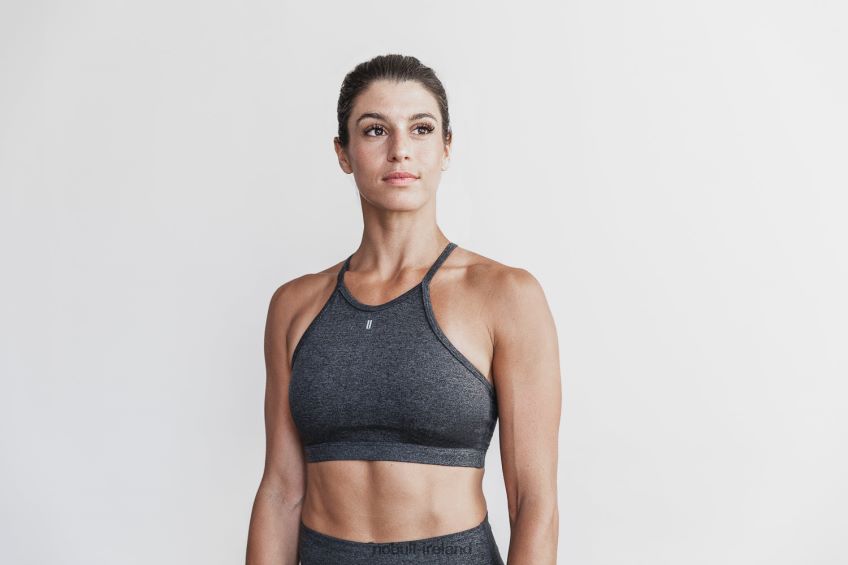 NOBULL N68P2P1883Halter Sports Bra (Matte) Charcoal