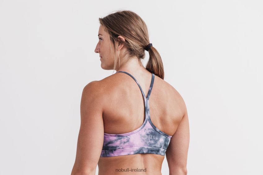 NOBULL N68P2P1886V-Neck Sports Bra (Tie-Dye) Pink