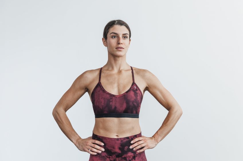 NOBULL N68P2P1889V-Neck Sports Bra (Tie-Dye) Lava