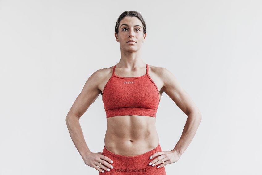 NOBULL N68P2P1905High-Neck Sports Bra (Plush Heather) Red