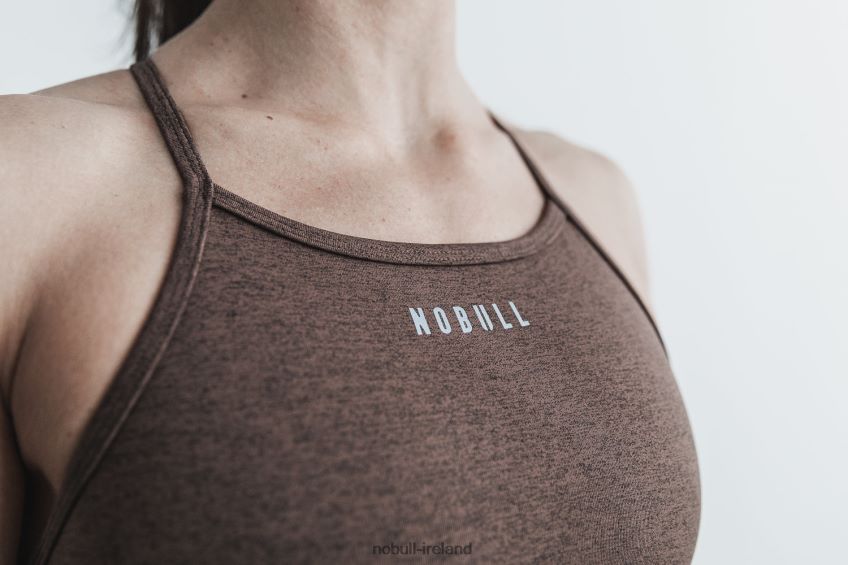 NOBULL N68P2P1910High-Neck Sports Bra (Plush Heather) Brown