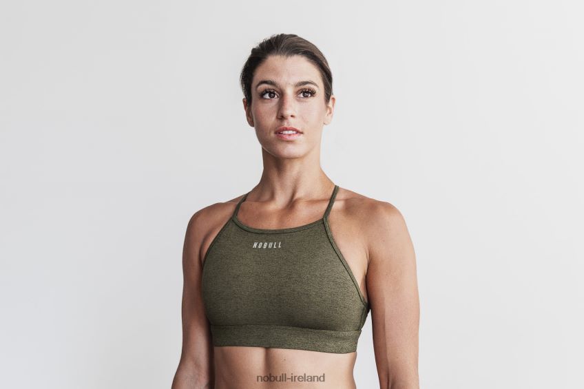 NOBULL N68P2P1919High-Neck Sports Bra (Plush Heather) Olive