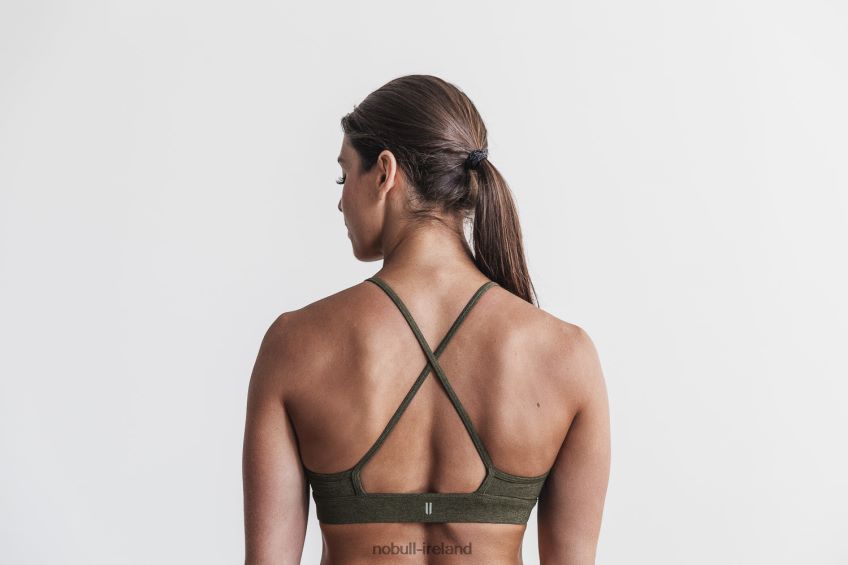 NOBULL N68P2P1919High-Neck Sports Bra (Plush Heather) Olive