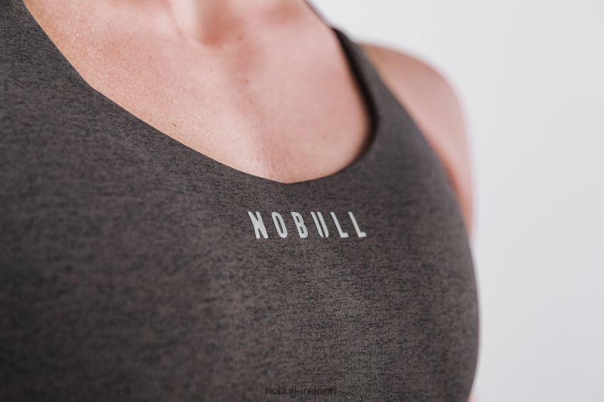 NOBULL N68P2P1951Pace Sports Bra (Plush Heather) Espresso