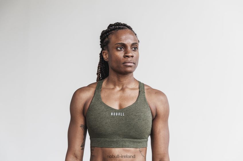 NOBULL N68P2P1960Pace Sports Bra (Plush Heather) Olive