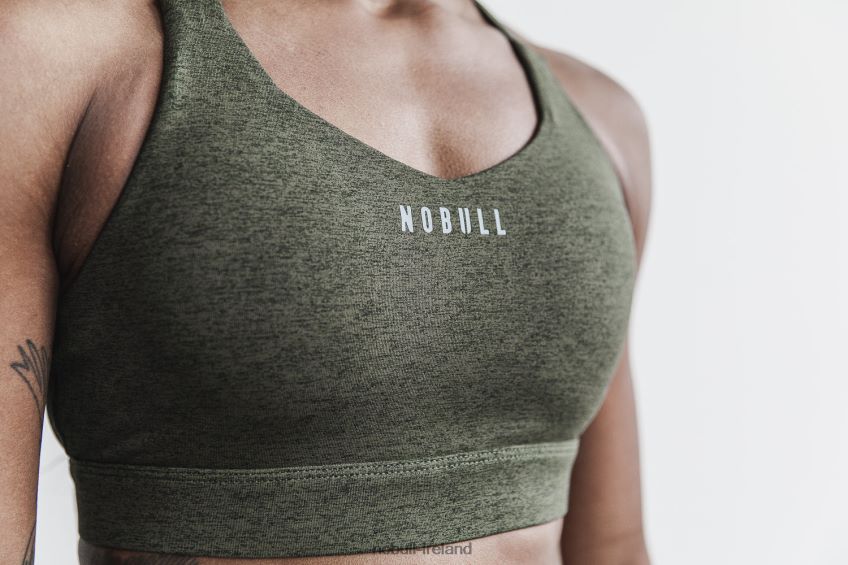 NOBULL N68P2P1960Pace Sports Bra (Plush Heather) Olive