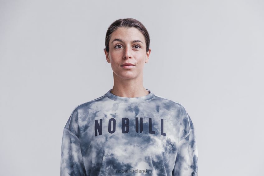 NOBULL N68P2P2098Women's Crew Sweatshirt (Tie-Dye) White