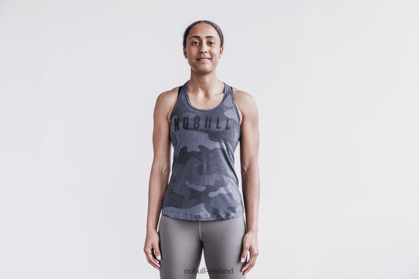 NOBULL N68P2P2227Women's Racerback Tank (Camo) Charcoal