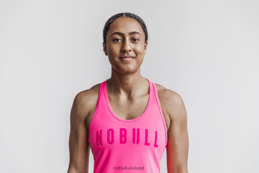 NOBULL N68P2P2239Women's Racerback Tank (Neon) Pink