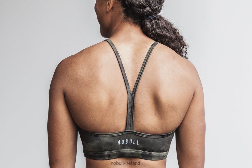 NOBULL N68P2P2307Halter Sports Bra (Tie-Dye) Army