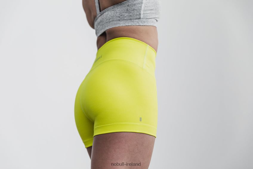 NOBULL N68P2P2383High-Rise Short 2 (Neon Ribbed) Yellow