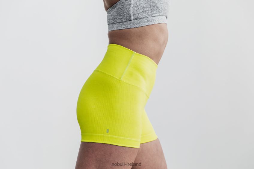 NOBULL N68P2P2383High-Rise Short 2 (Neon Ribbed) Yellow