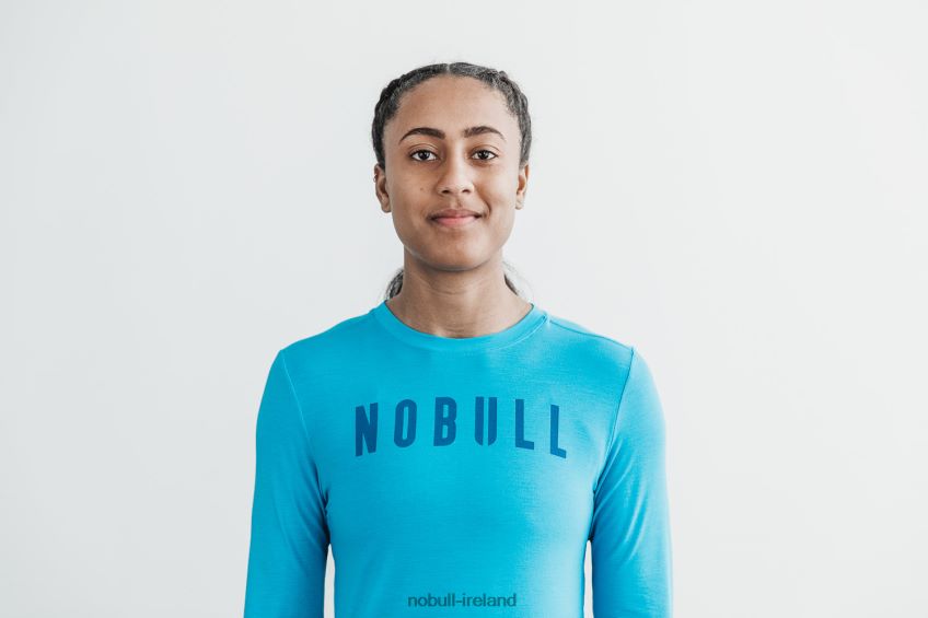 NOBULL N68P2P2448Women's Long Sleeve Tee (Neon) Blue