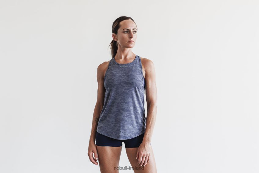 NOBULL N68P2P2458Women's Lightweight Textured Tank (Camo) Navy