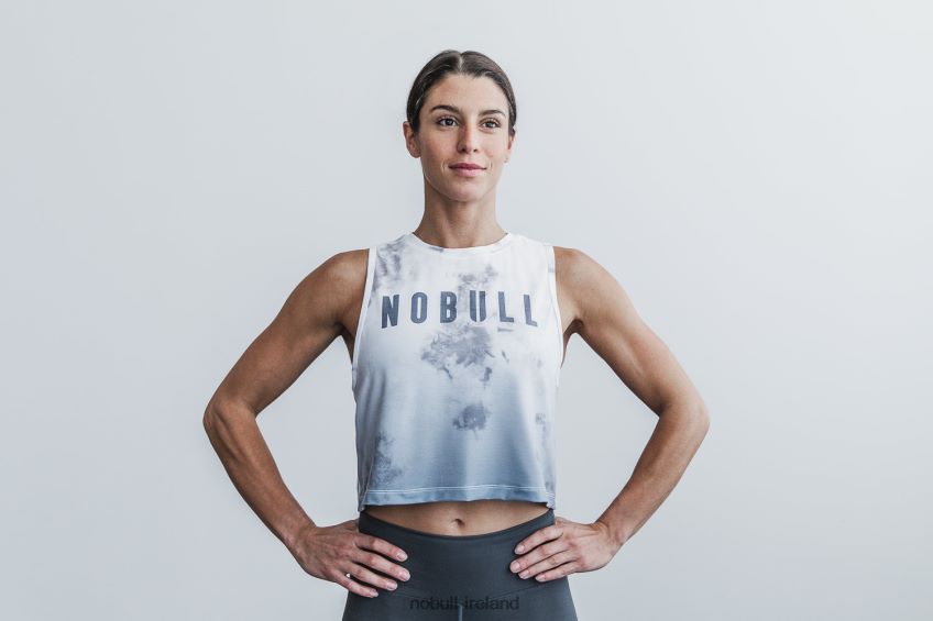 NOBULL N68P2P2639Women's Muscle Tank (Dip-Dye) White & Cloud