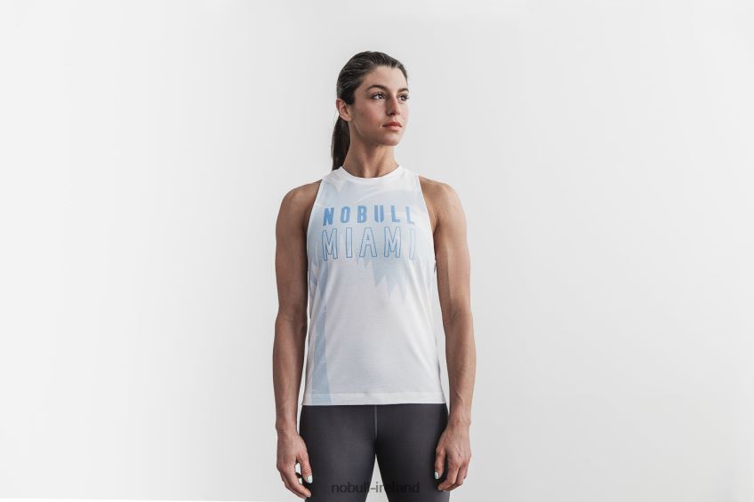 NOBULL N68P2P2758Women's High-Neck Tank (Miami Palm) Blue