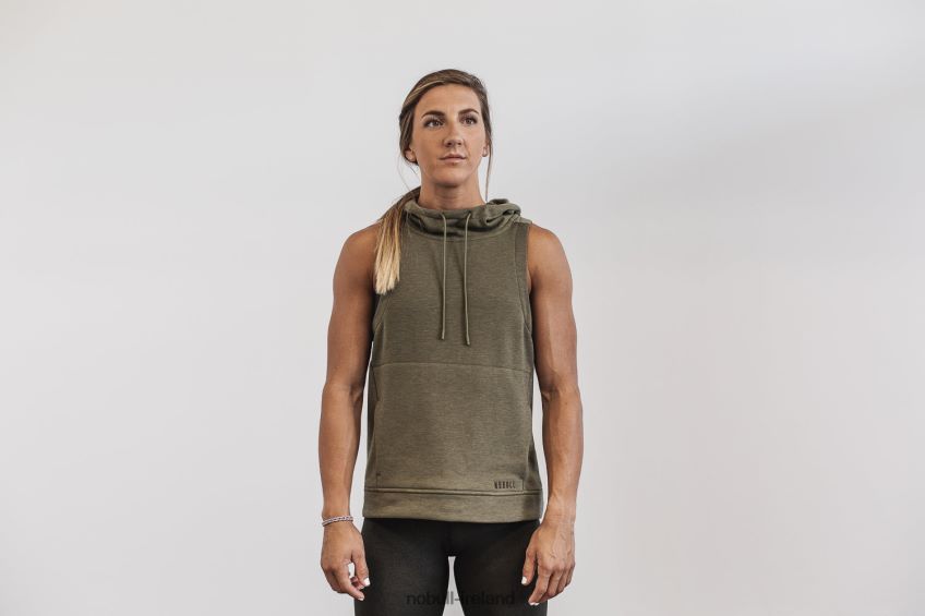 NOBULL N68P2P2775Women's Microplush Sleeveless Hoodie Army