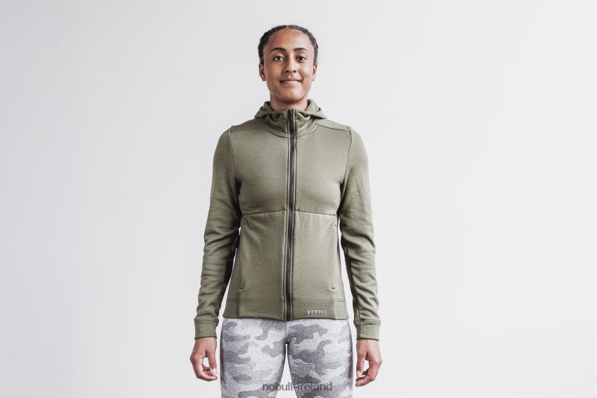 NOBULL N68P2P2822Women's Performance Zip-Up Hoodie Army