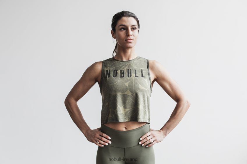 NOBULL N68P2P1802Women's Muscle Tank (Hibiscus) Army