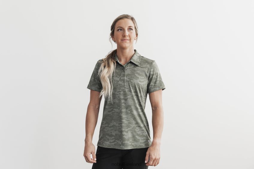 NOBULL N68P2P1780Women's Lightweight Textured Polo (Camo) Army