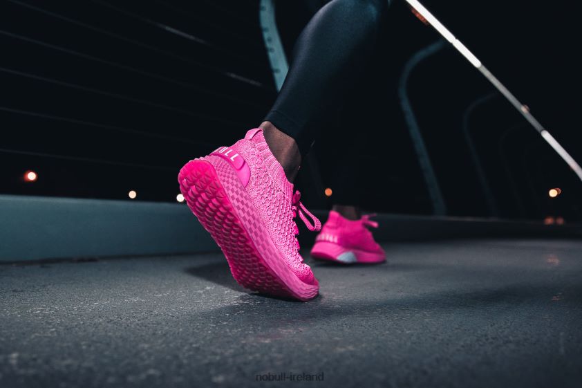 Neon Pink Reflective Knit Runner Nobull Women BRX6B6585